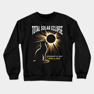 Solar Eclipse 2024 Shirt Total Eclipse April 8th 2024 Cat Crewneck Sweatshirt